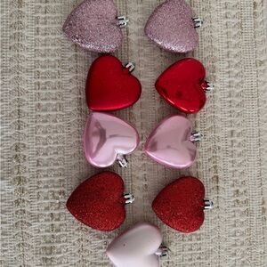 Heart-Shaped Ornaments Set of 9 no hooks Valentine’s Day